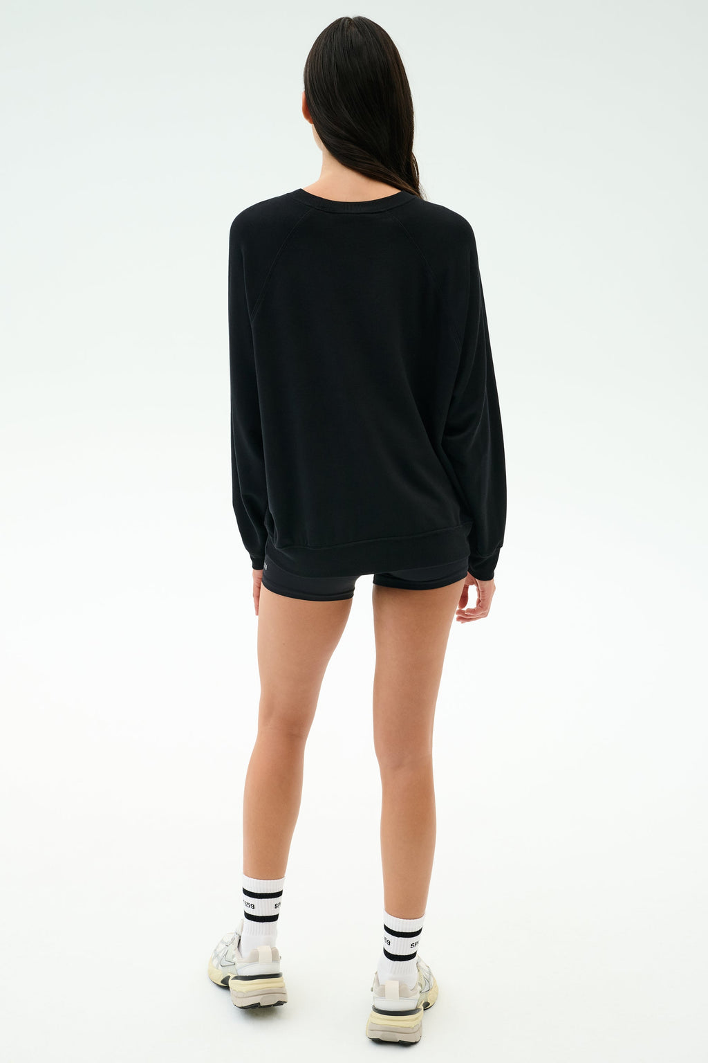 Andie Oversized Fleece Varsity Graphic Sweatshirt - Black/Splits59 Los Angeles