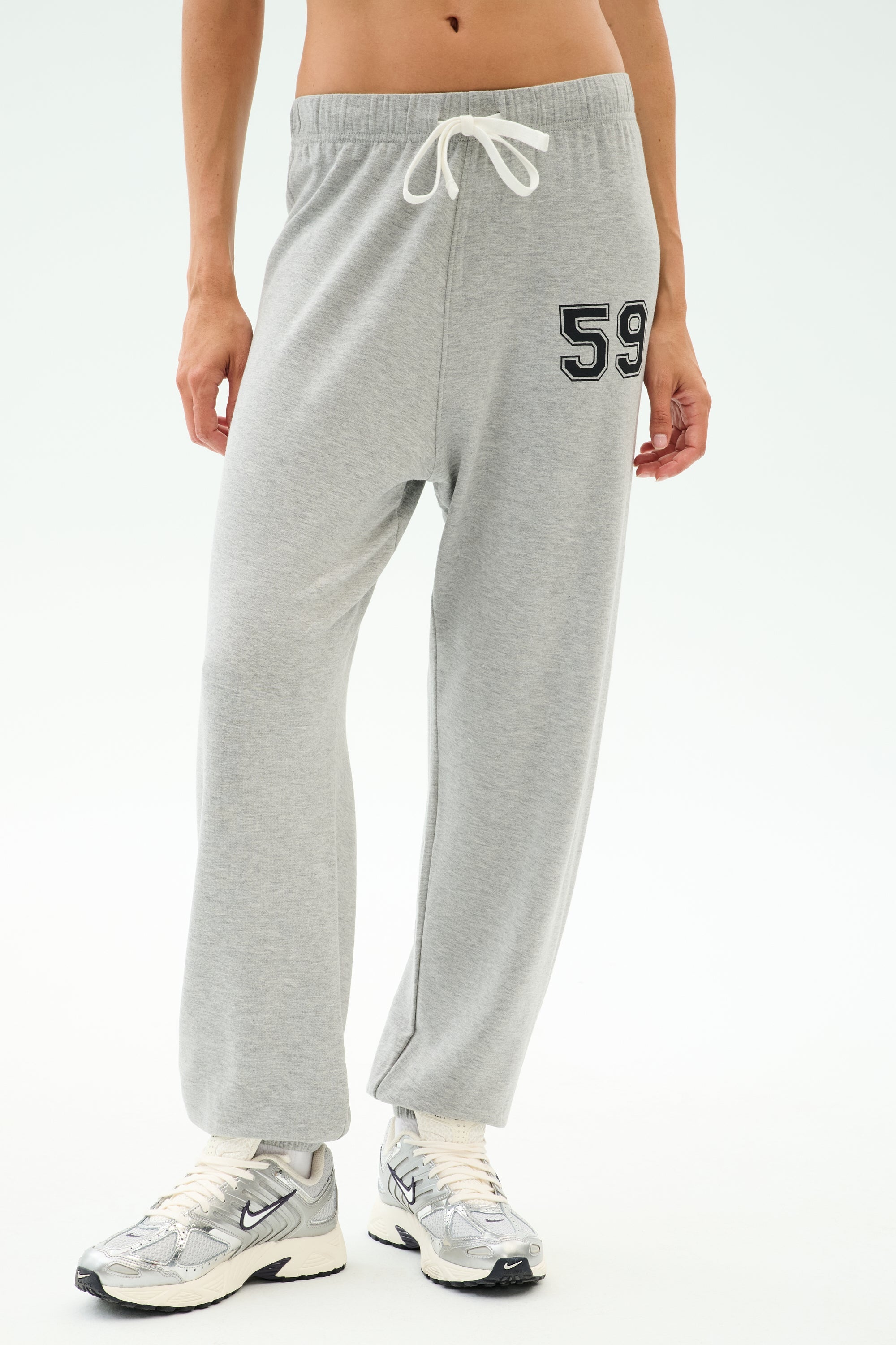 Andie Oversized Fleece Varsity 59 Sweatpant - Heather Grey/59