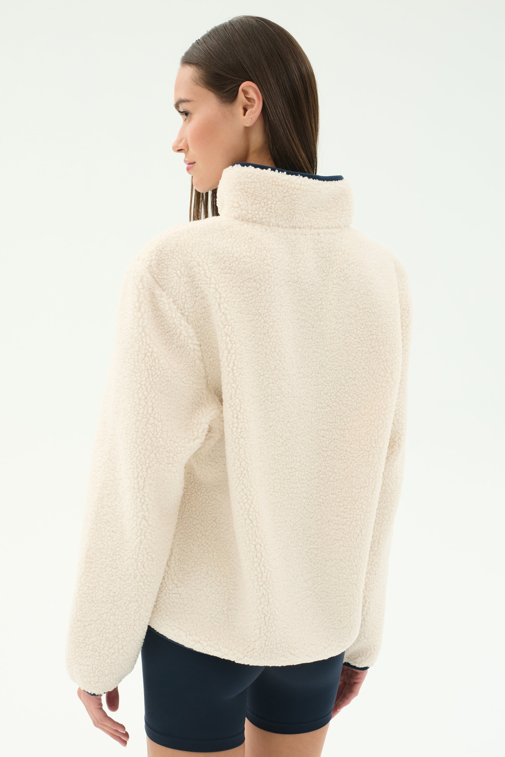 Harris Sherpa Jacket - Creme/Indigo