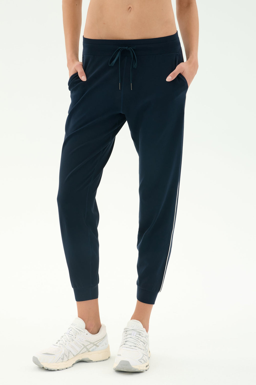 Airweight Jogger 7/8 with Piping - Indigo/White