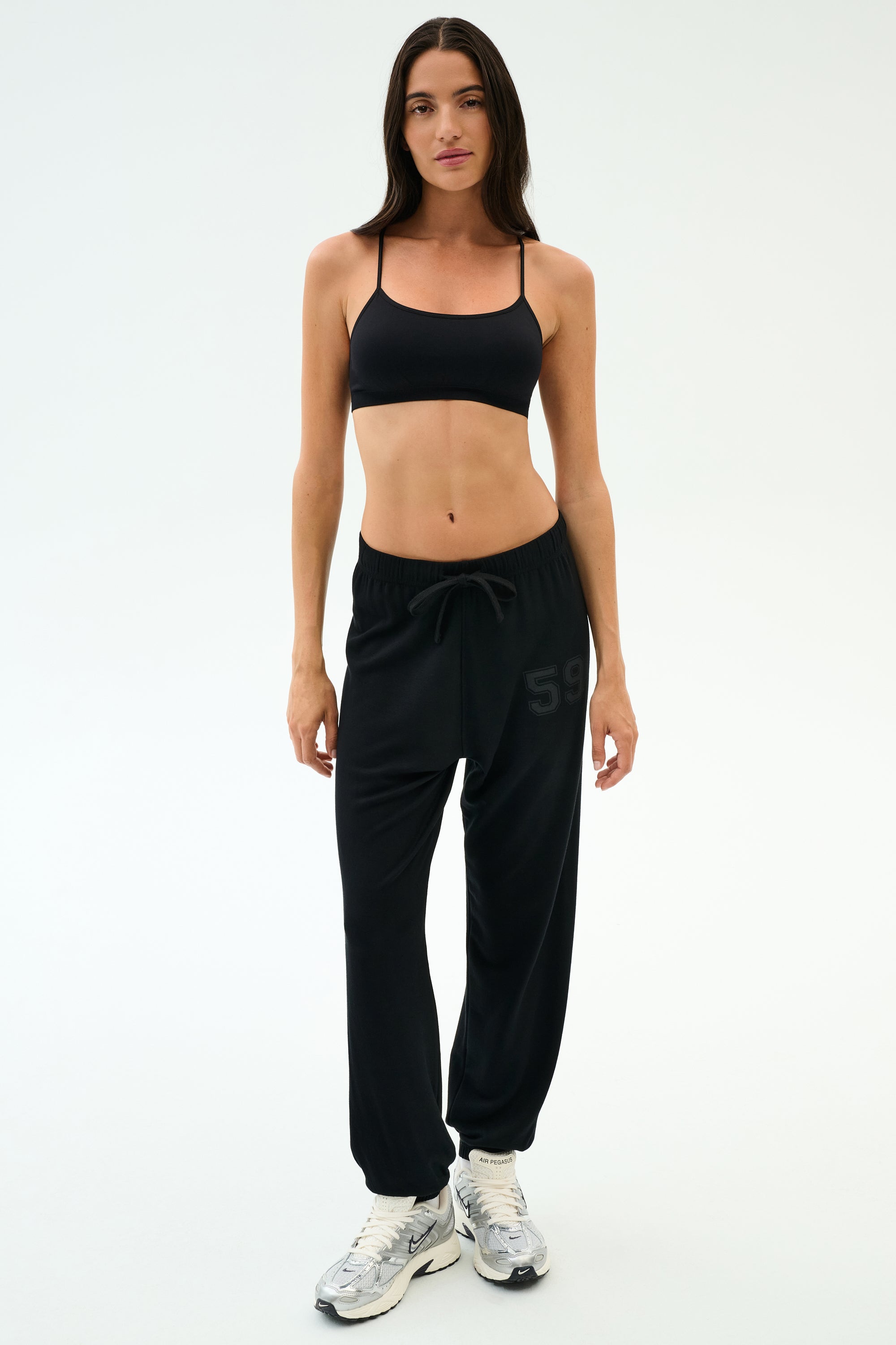 Andie Oversized Fleece Varsity 59 Sweatpant - Black/59