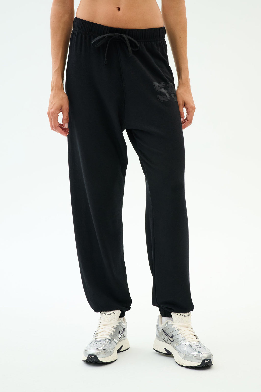 Andie Oversized Fleece Varsity 59 Sweatpant - Black/59