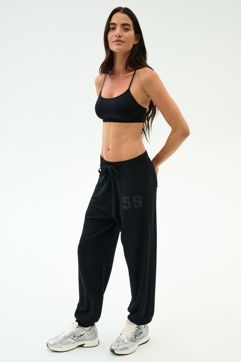 Andie Oversized Fleece Varsity 59 Sweatpant - Black/59