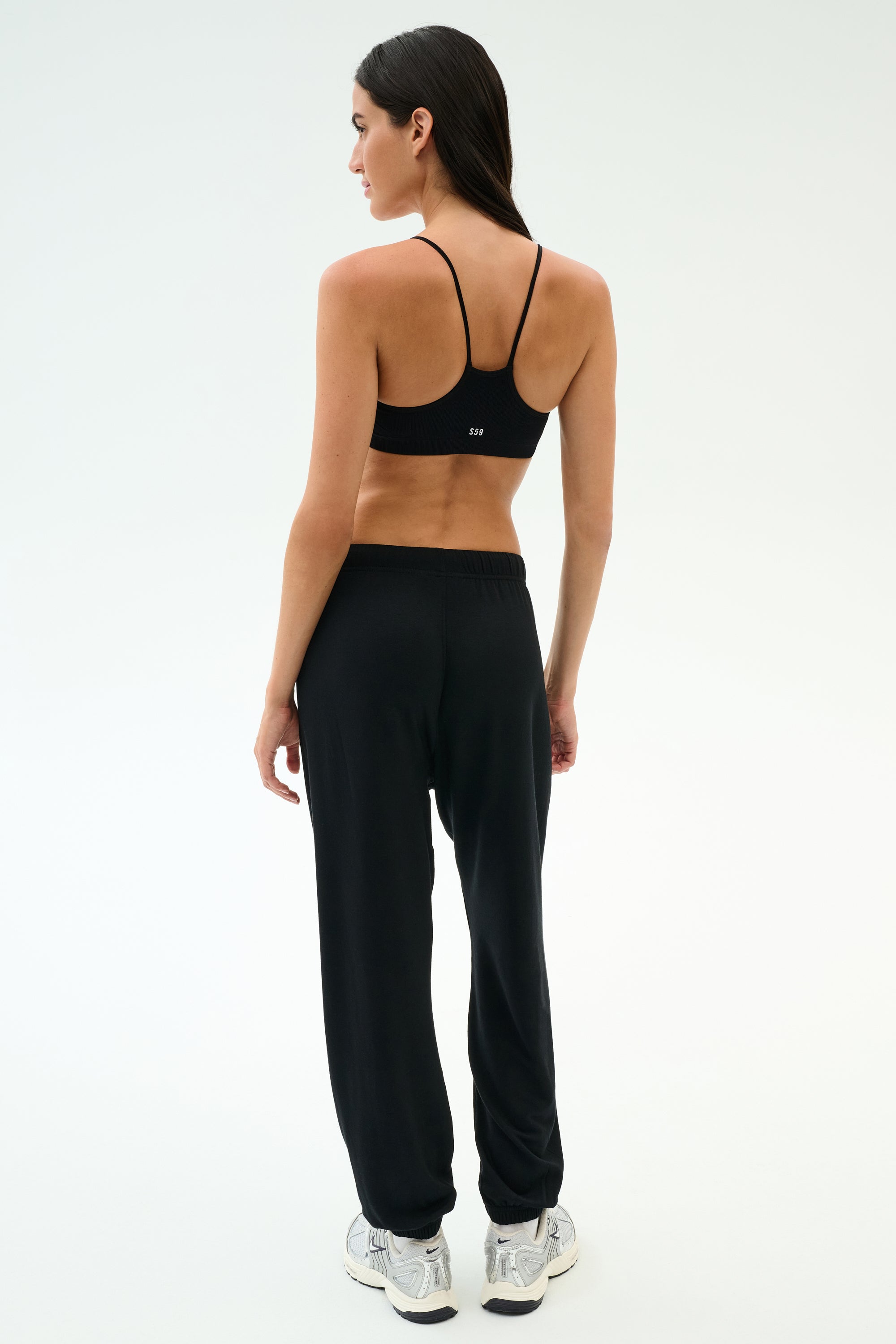 Andie Oversized Fleece Varsity 59 Sweatpant - Black/59