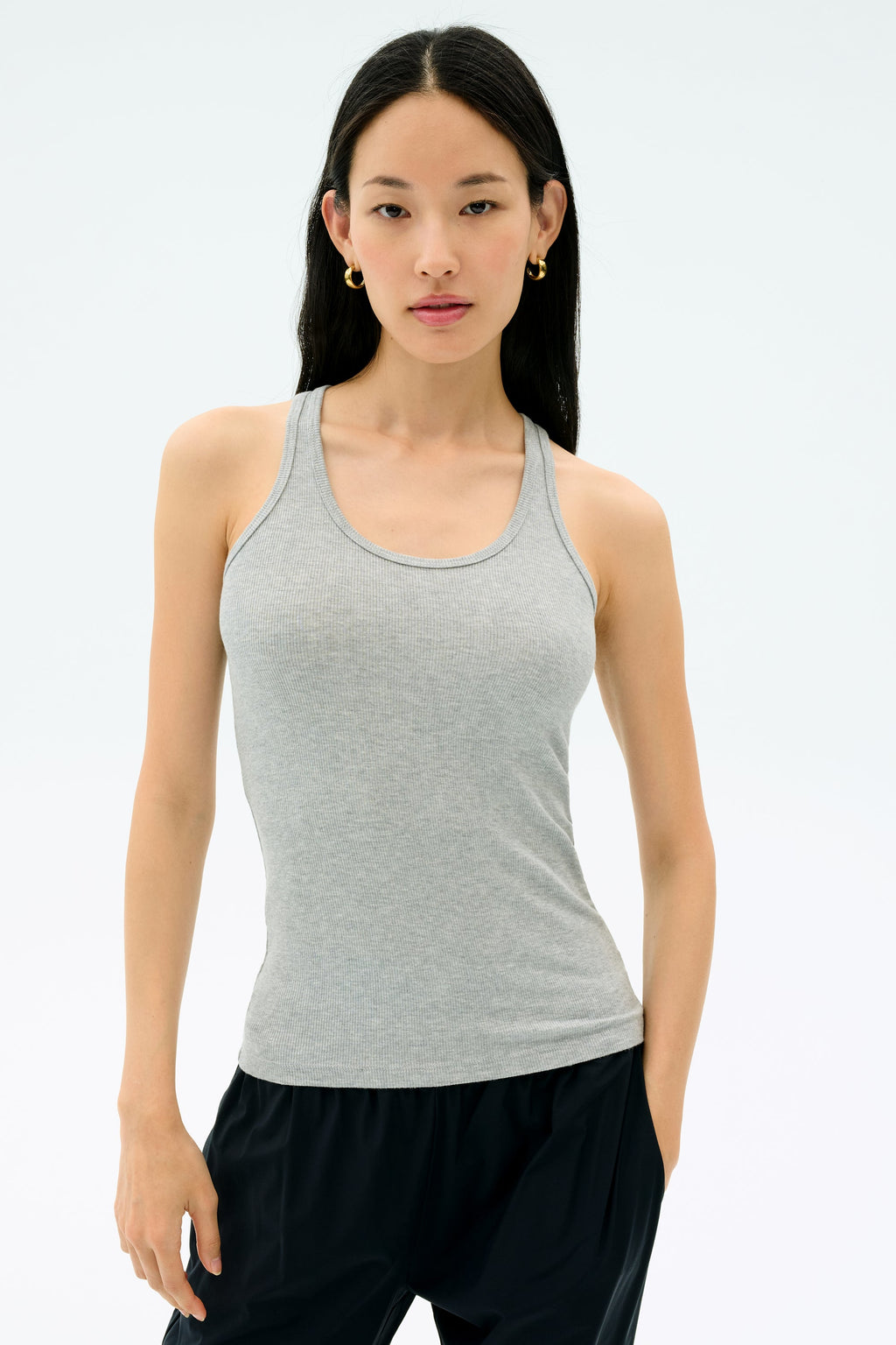 Ashby Rib Tank - Lt. Heather Grey