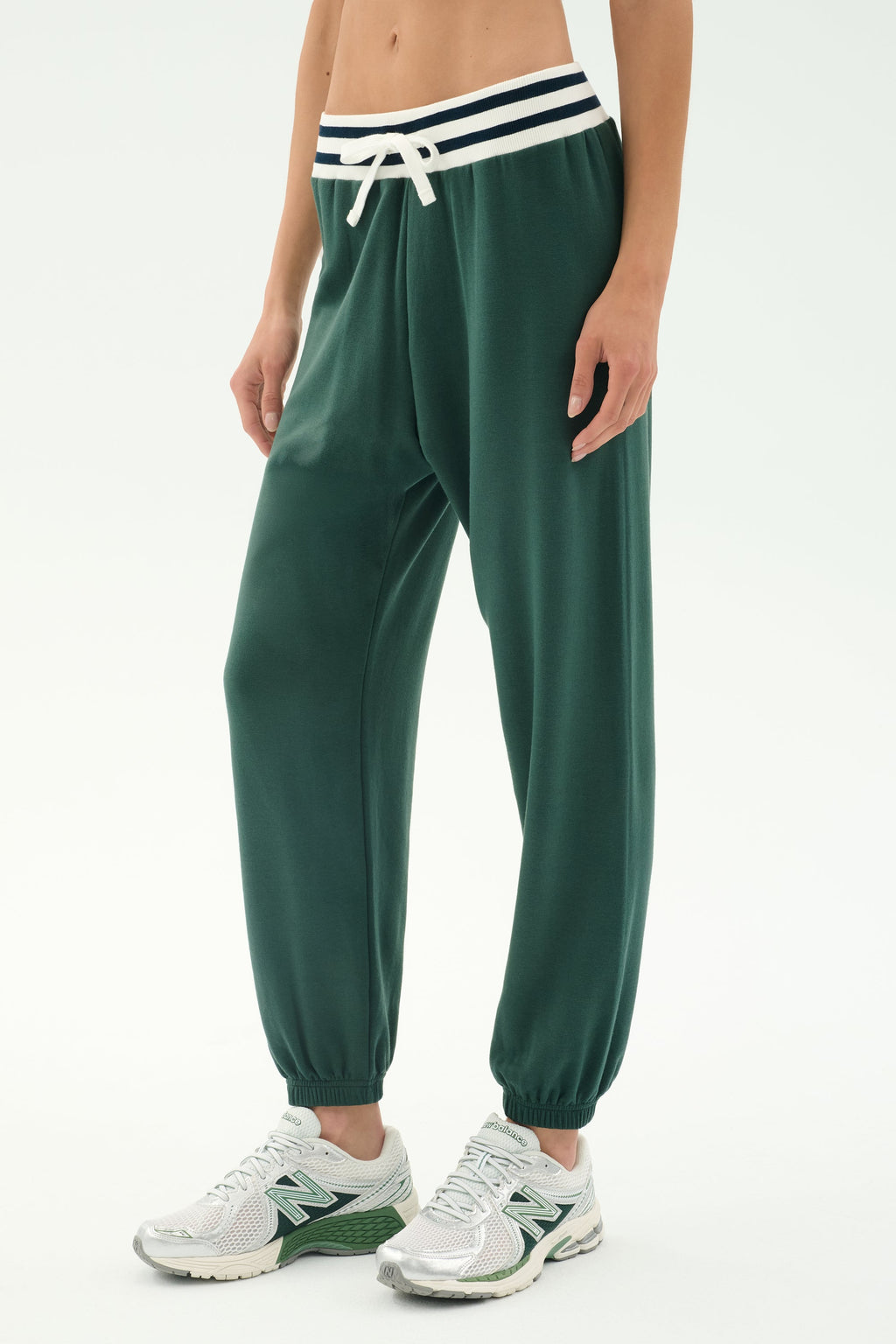 Andie Oversized Fleece Sweatpant W/ Stripe