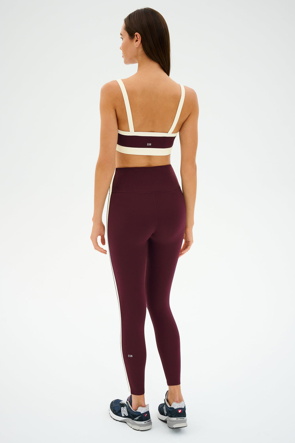Clare High Waist Rigor 7/8 - Dark Cherry/Creme