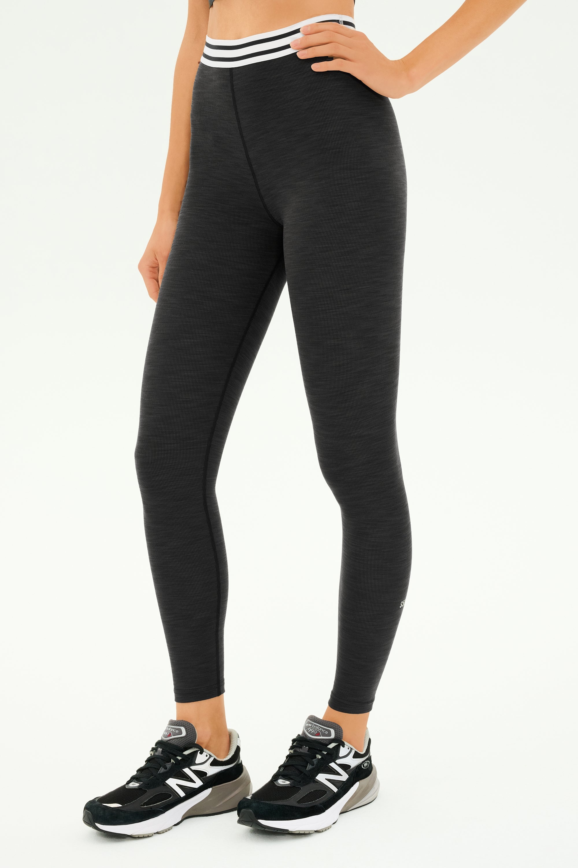 Bailey Active Rib High Waist 7/8 - Heather Graphite