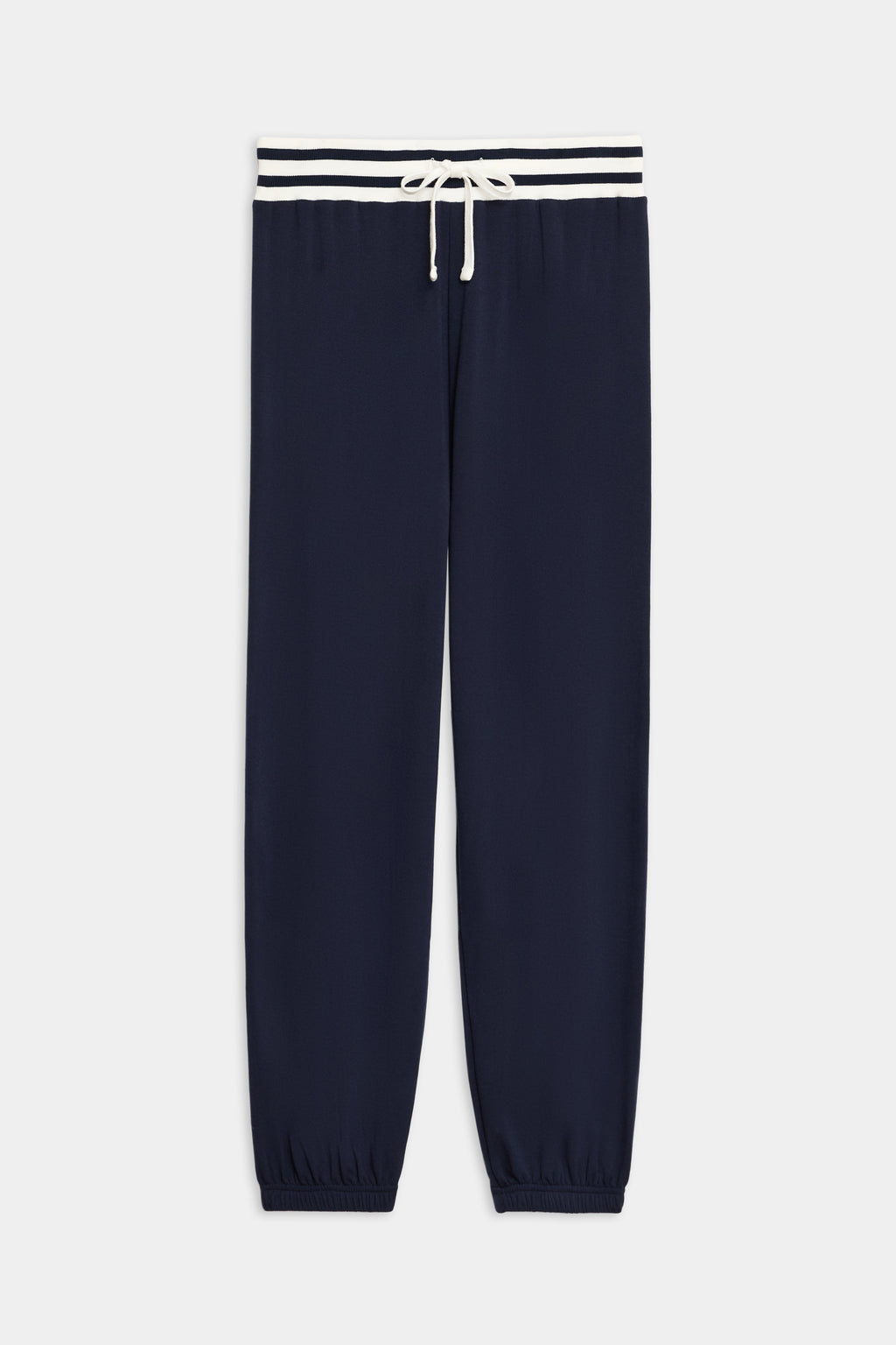 Andie Oversized Fleece Sweatpant W/ Stripe - Indigo