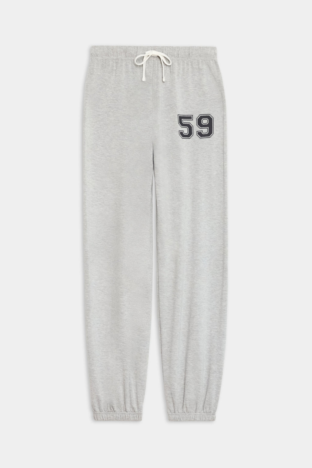 Andie Oversized Fleece Varsity 59 Sweatpant - Heather Grey/59