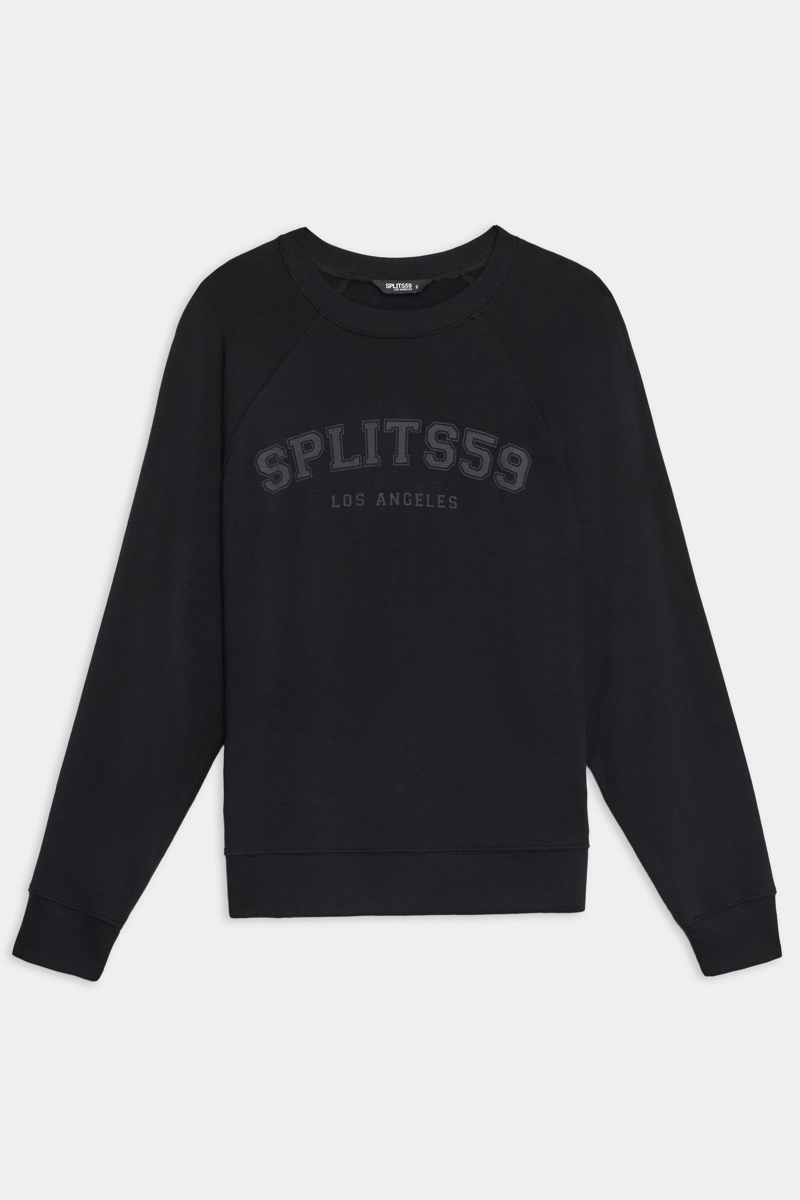 Andie Oversized Fleece Varsity Graphic Sweatshirt - Black/Splits59 Los Angeles