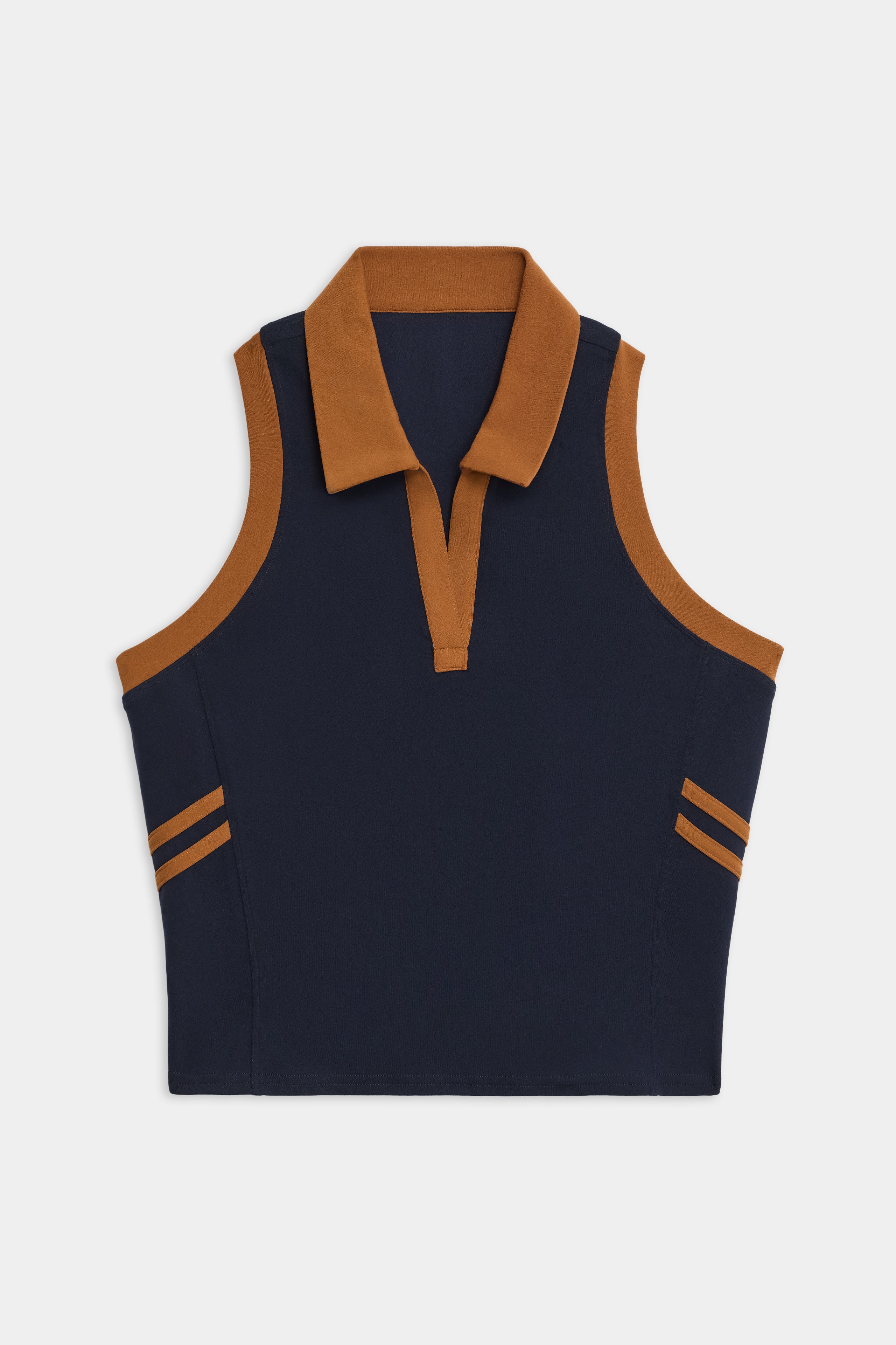 Austin Airweight Crop Polo - Indigo/Honey