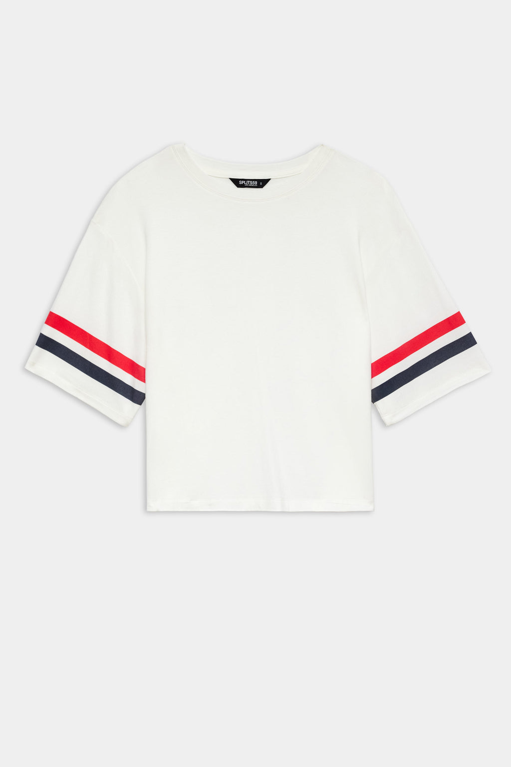 Ava Jersey Tee - White/Indigo