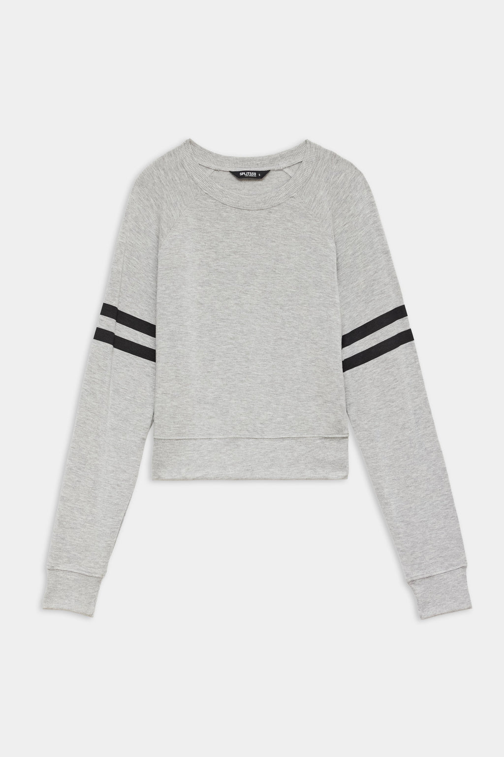 Brooks Stripe Fleece Sweatshirt - Heather Grey/Black