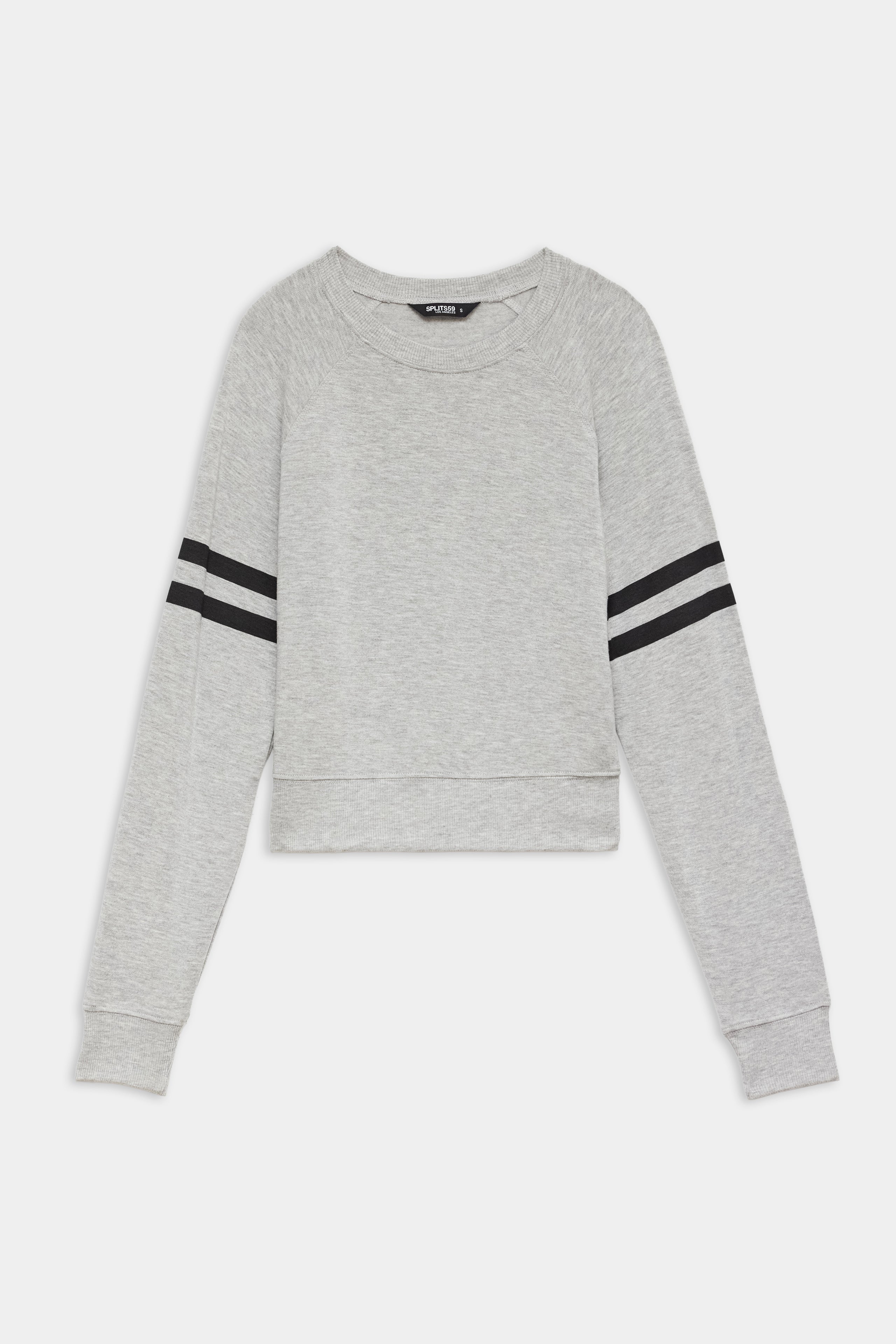 Brooks Stripe Fleece Sweatshirt - Heather Grey/Black
