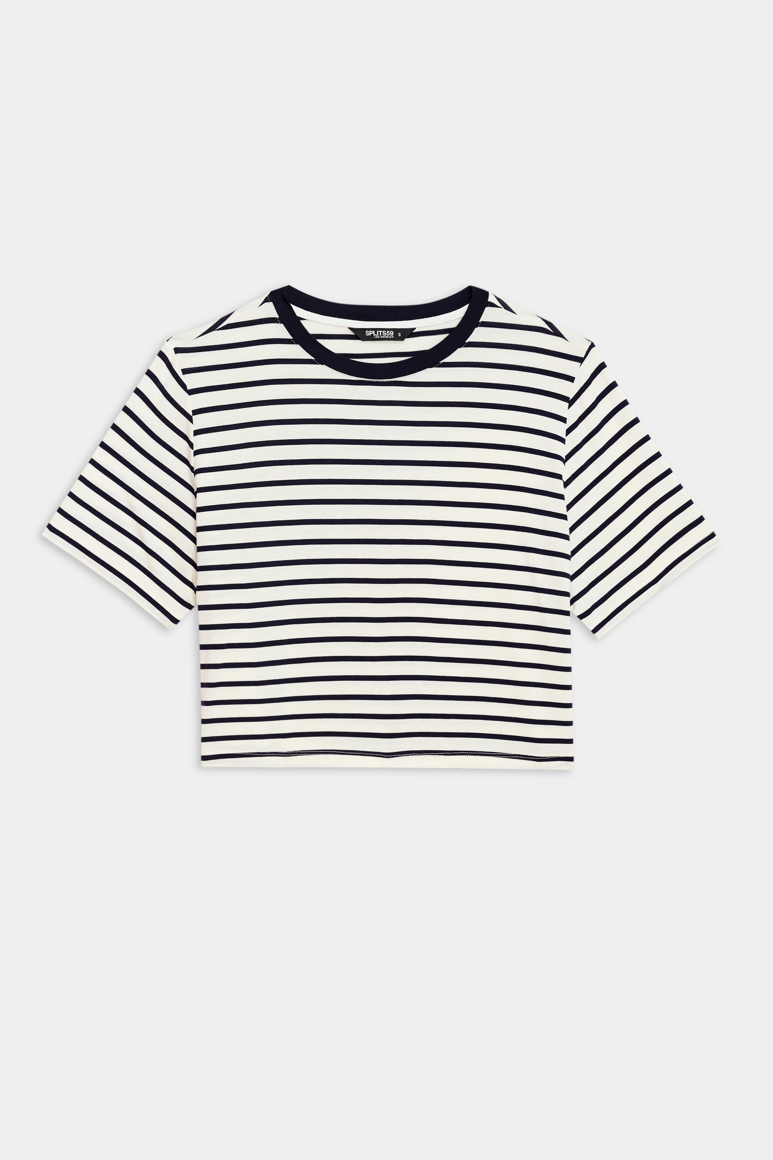 Djuna Crop Ringer - Indigo Stripe