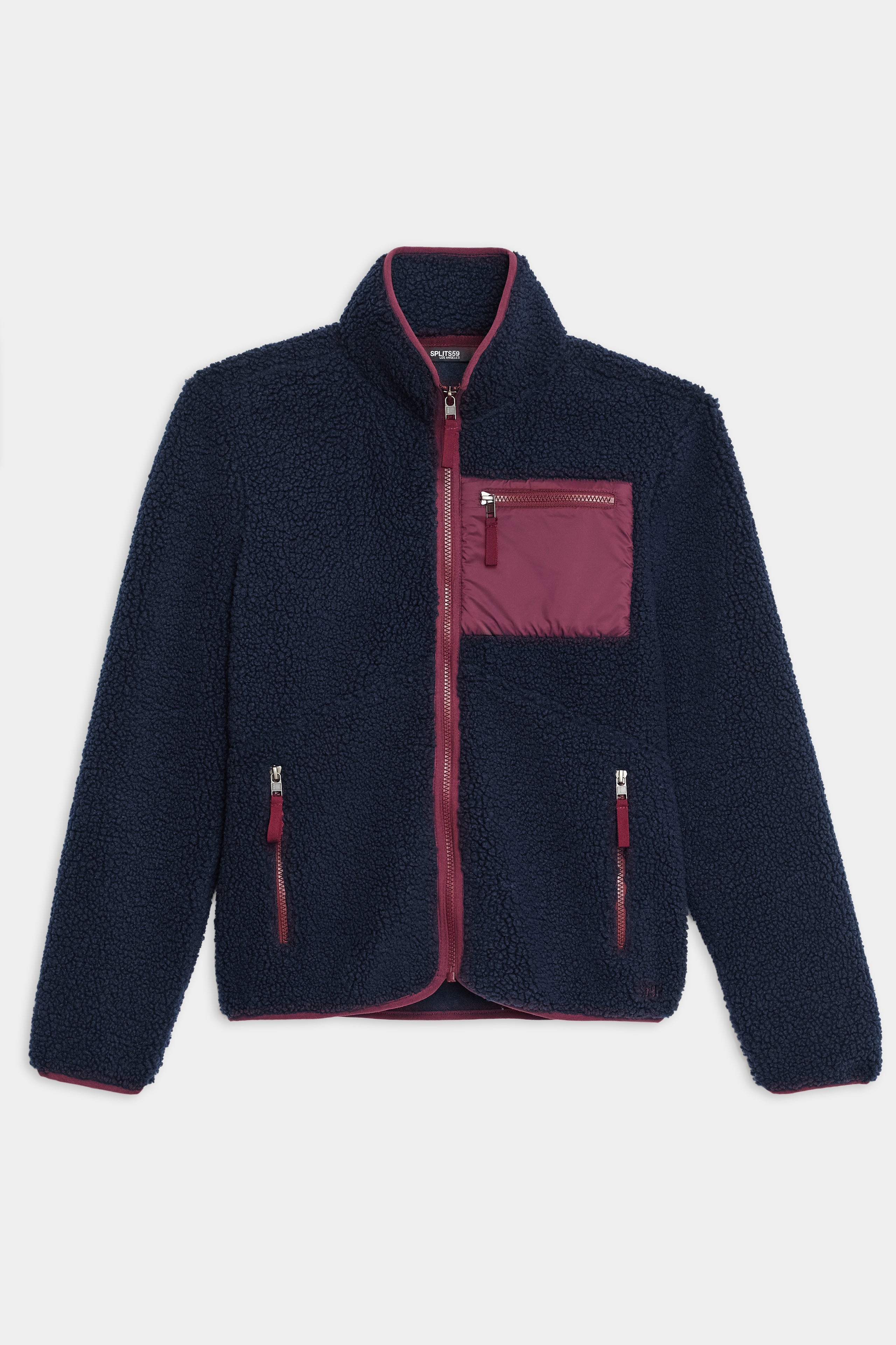 Harris Sherpa Jacket - Indigo/Dark Cherry