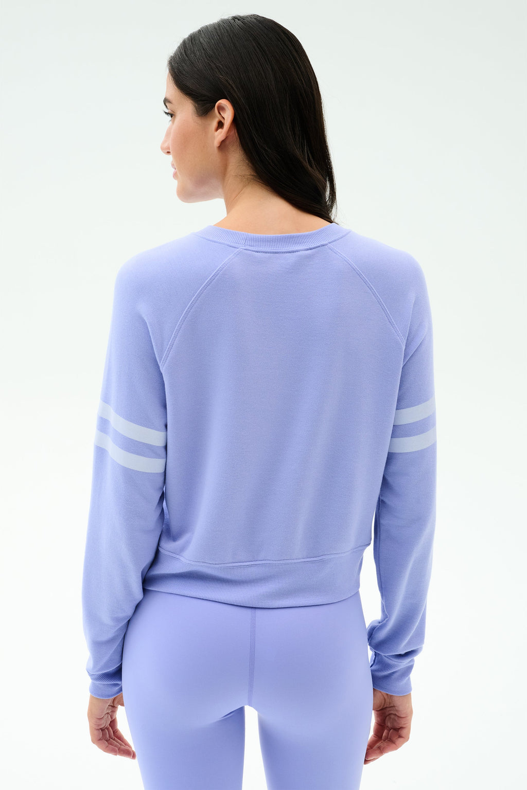 Brooks Stripe Fleece Sweatshirt - Purple Haze/White