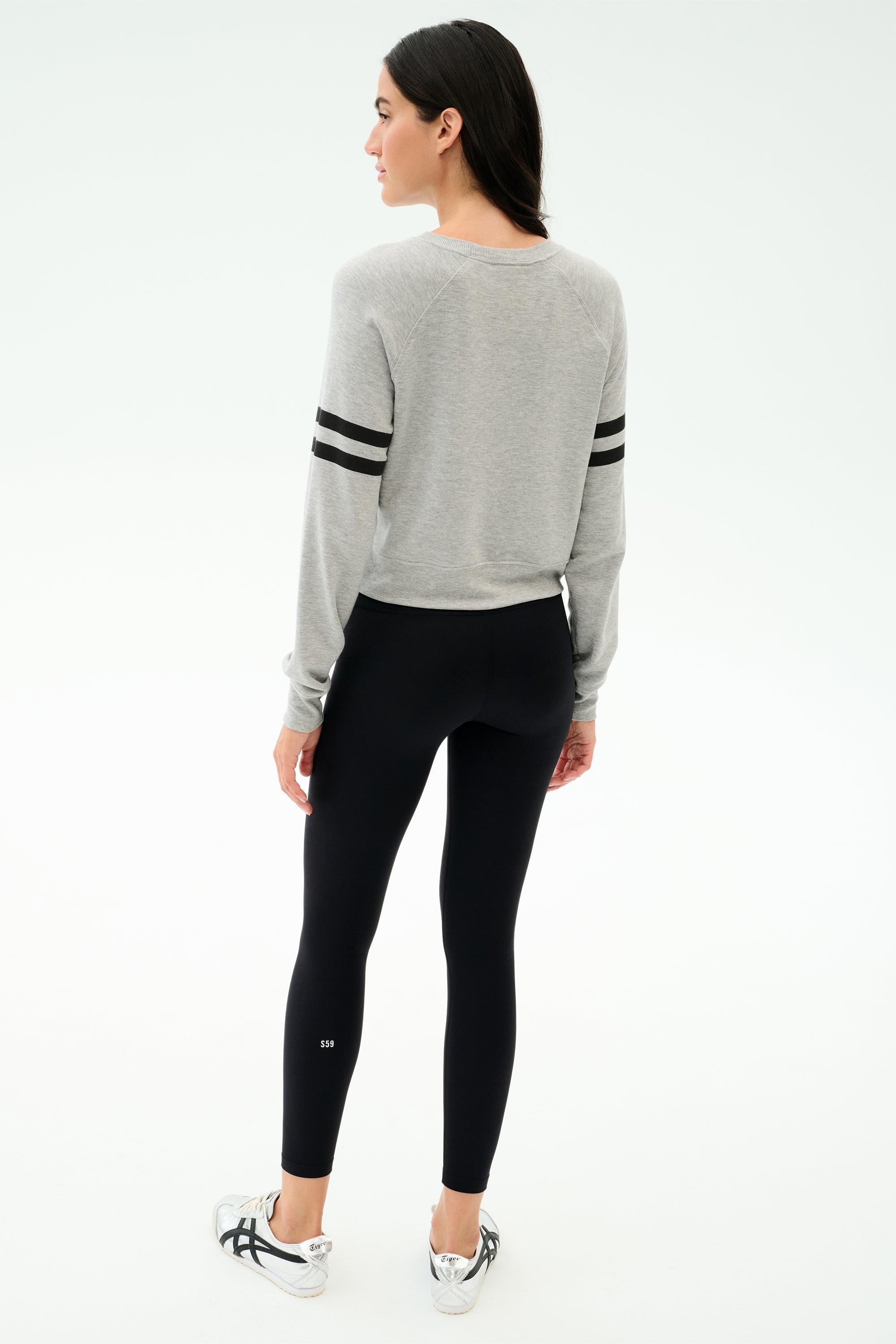 Brooks Stripe Fleece Sweatshirt - Heather Grey/Black