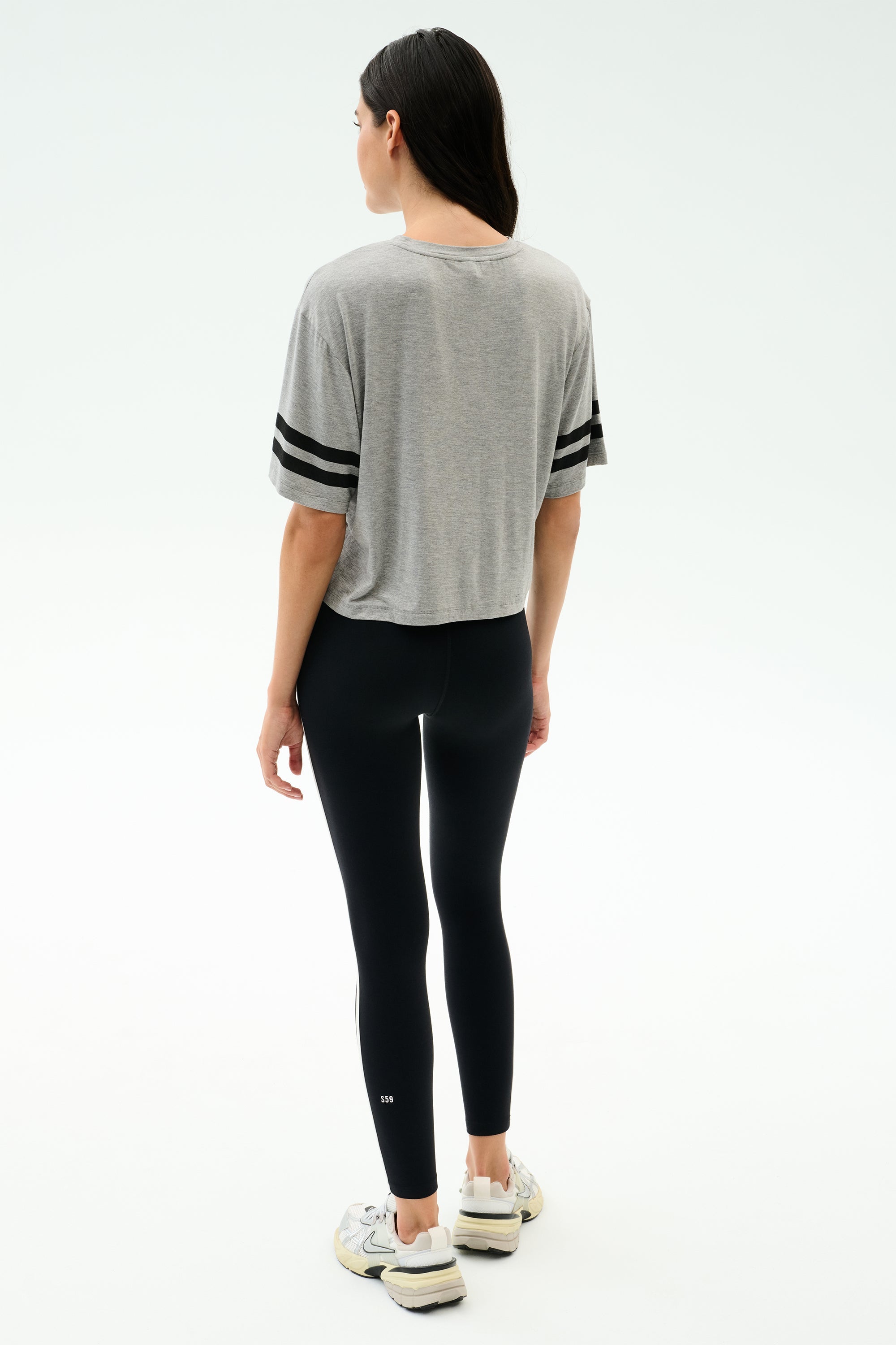 Ava Jersey Tee - Heather Grey/Black