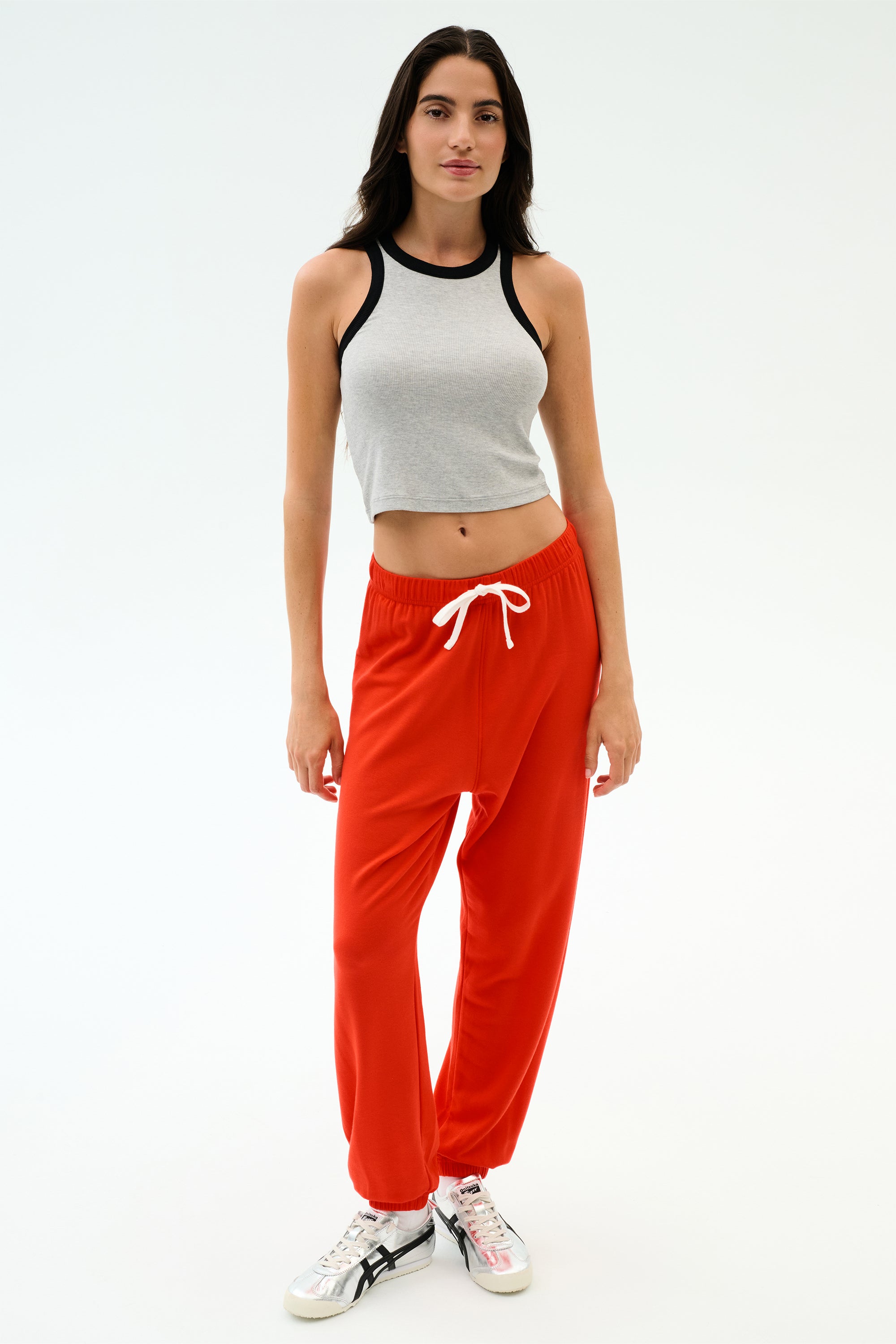 Andie Oversized Fleece Sweatpant - Lotus Red